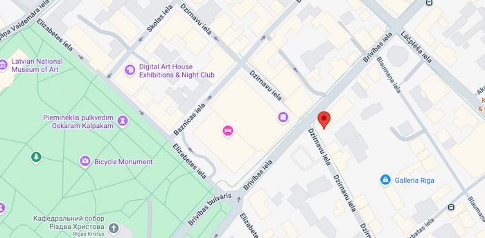 Место для изображения карты ChronoRiga